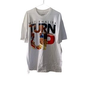 Wiz Khalifa Turn Up Graphic T Shirt Men’s Size XL White Multicolour